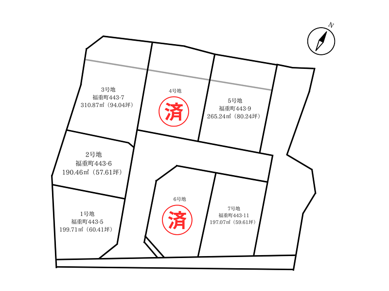 ▲【売地】福重（7区画）大村市福重町
